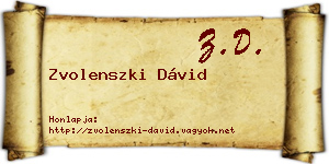Zvolenszki Dávid névjegykártya
